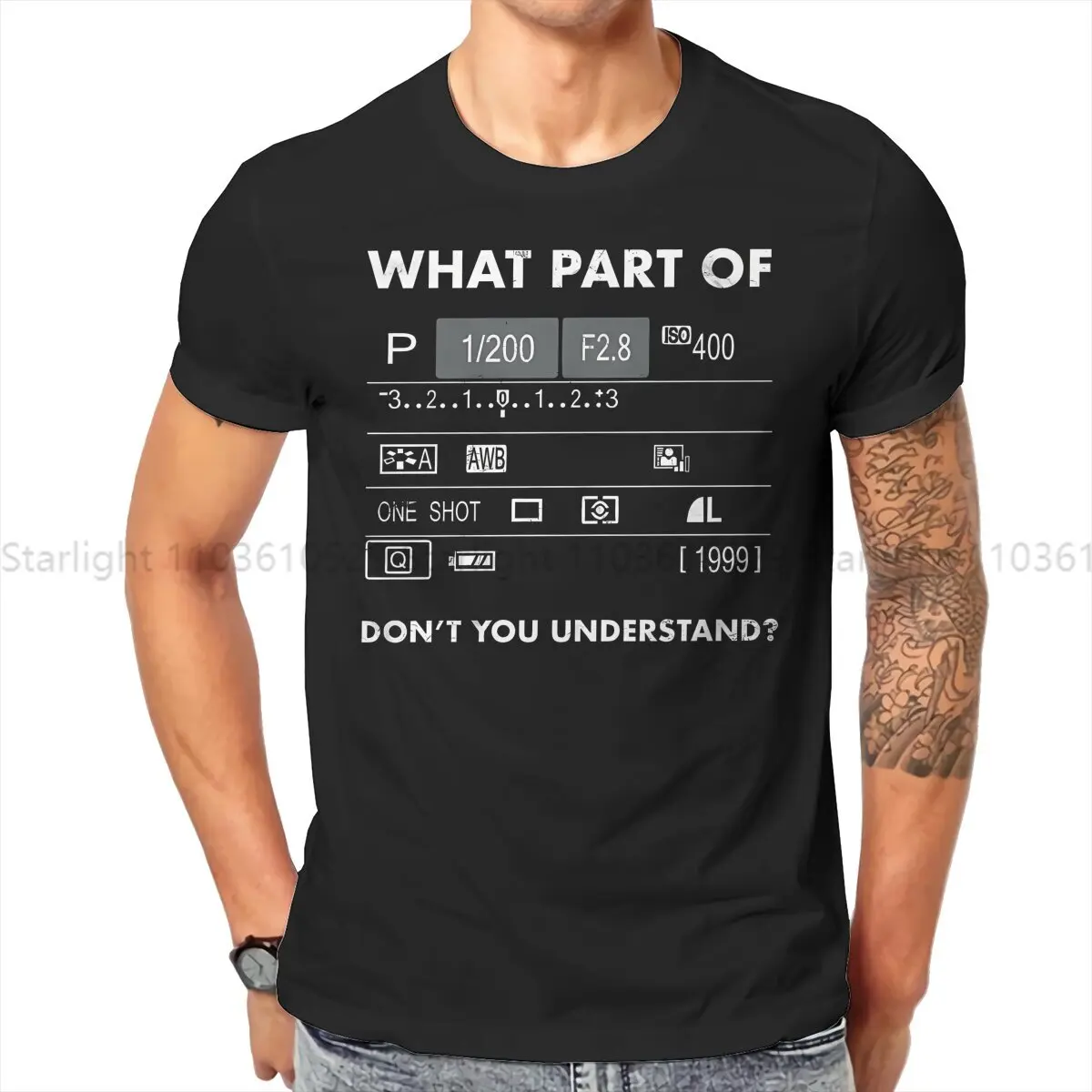 Photographer Camera Patent TShirt DSLR LCD Screen Lens Aperture Elegant T Shirt Oversized Men Tee Shirt New Design