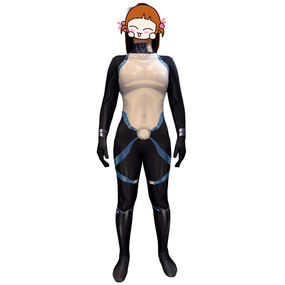 

Halloween Adults Female X-Force Domino Cosplay Costumes Neena Thurman Superhero Zentai Suit Bodysuit Party Jumpsuits