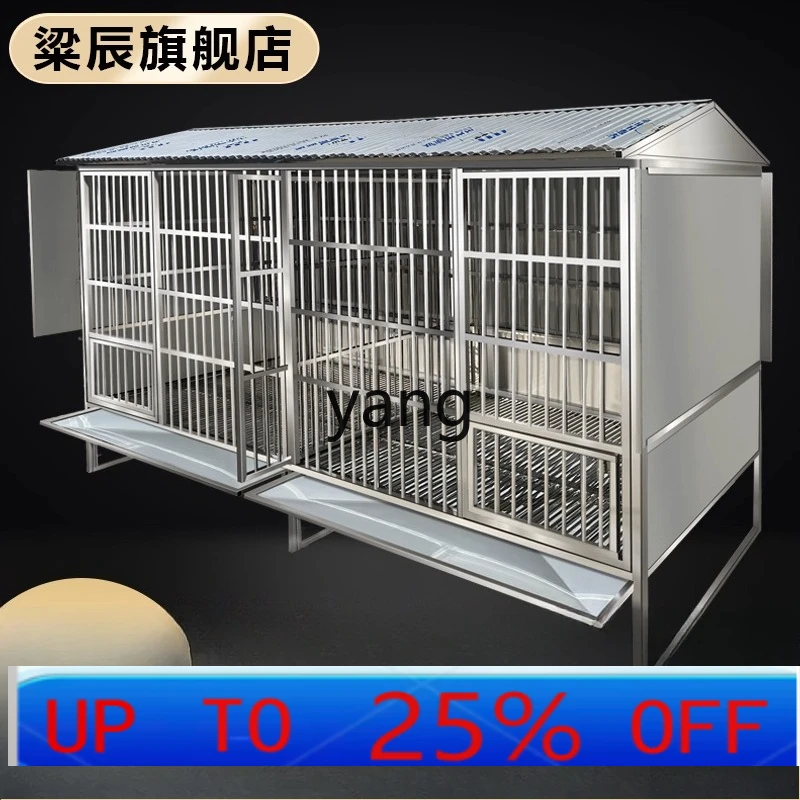 LH Dog Cage Outdoor Stainless Steel Dog Cage Medium Kennel King Size