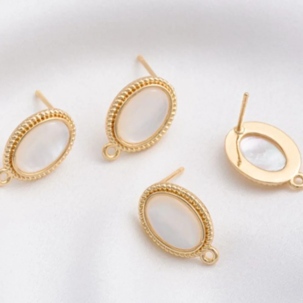 

Медный 14-каратный золотой цвет овальной формы с кольцами-гвоздиками, аксессуарный материал