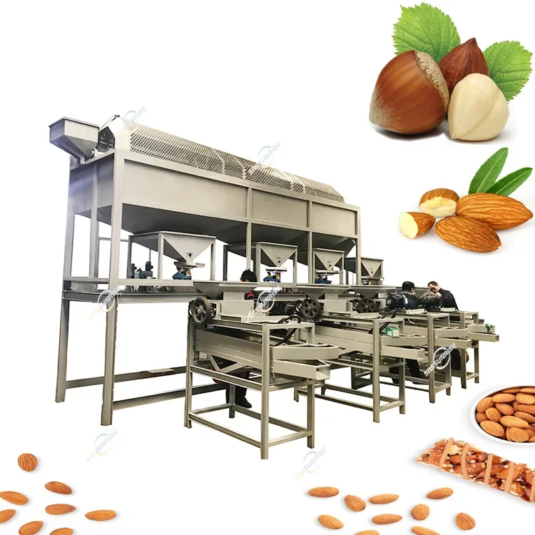 China HotSale Small Scale Cracker Sheller Separator Almond Nut Separating Cracking Shelling Machine