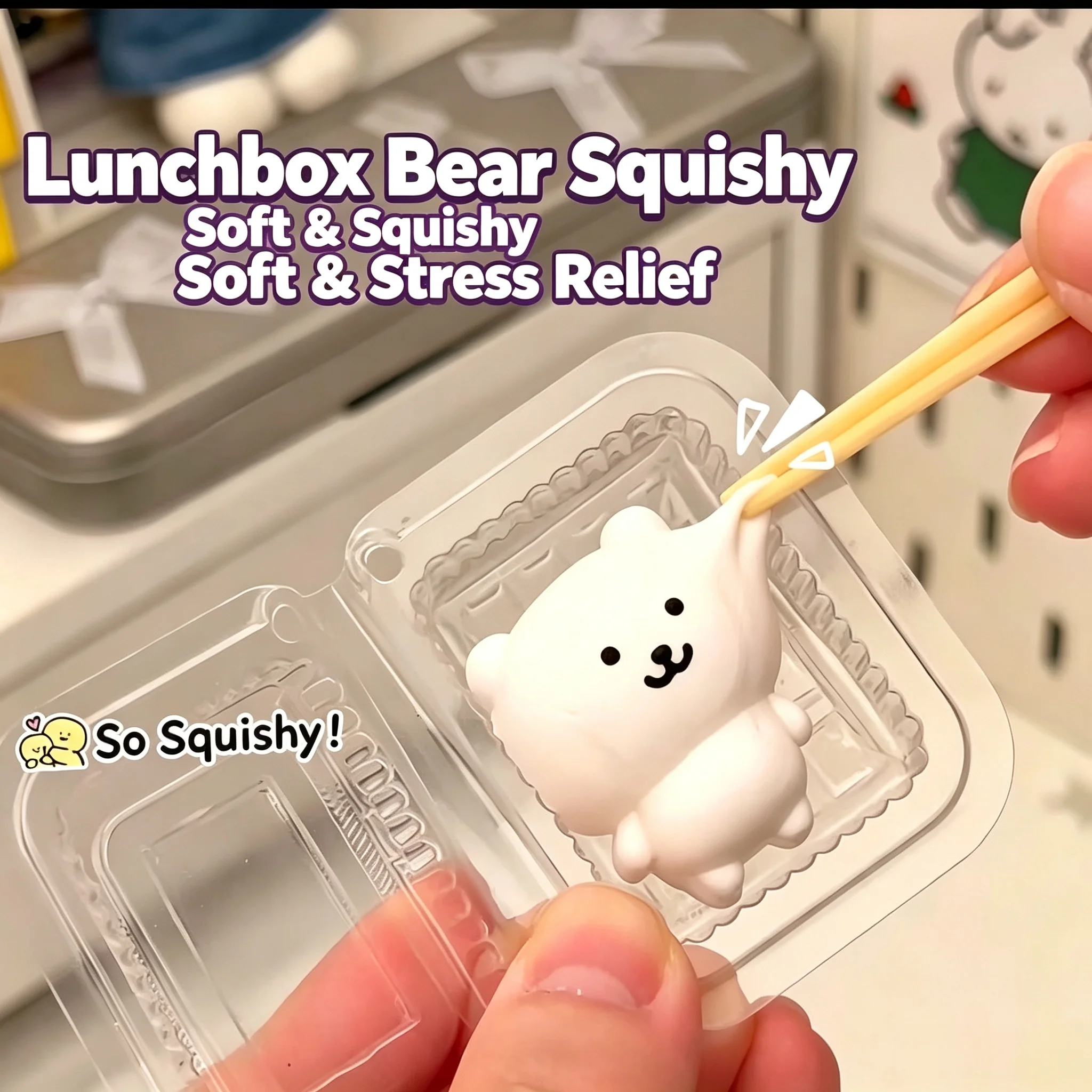 Lunch Box Squishy JOKE Bear NAGANO Squishy Toys Bag Cute KEY Pendant Pinching Squeezeing Decompression Toy Party Birthday Gifts