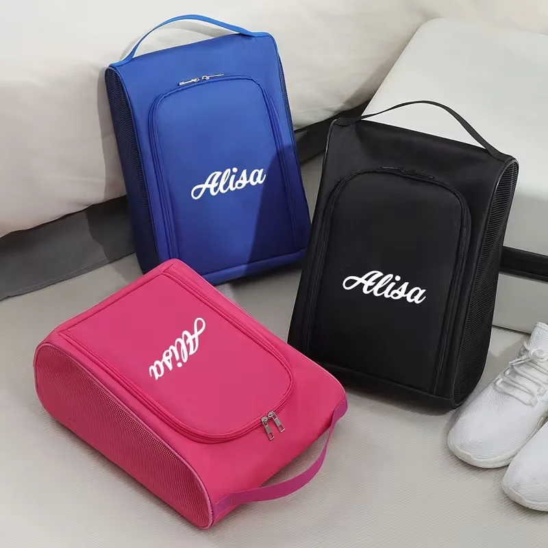 1 peça de bolsa para sapatos personalizada com logotipo e nome, essencial para lojas de calçados, bolsa de higiene pessoal, bolsa de viagem portátil de grande capacidade, caixa de sapatos portátil, bolsa de armazenamento de sapatos para casa e viagem, armazenamento de tênis esportivos, unissex, bolsa de viagem de alta qualidade para atividades ao ar livre, adequada para tênis de esportes e caminhada, bolsa de armazenamento de tênis de futebol respirável, bolsa para sapatos.