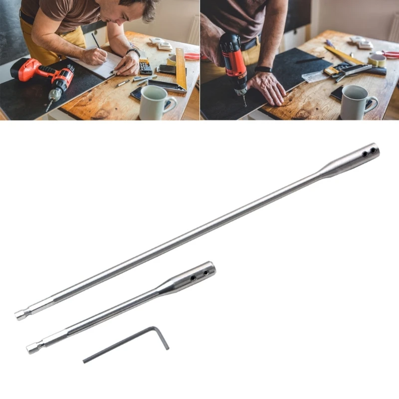 2Pcs 150mm/300mm Shank Extension Rod Electric Drill Extension Extender 40JE