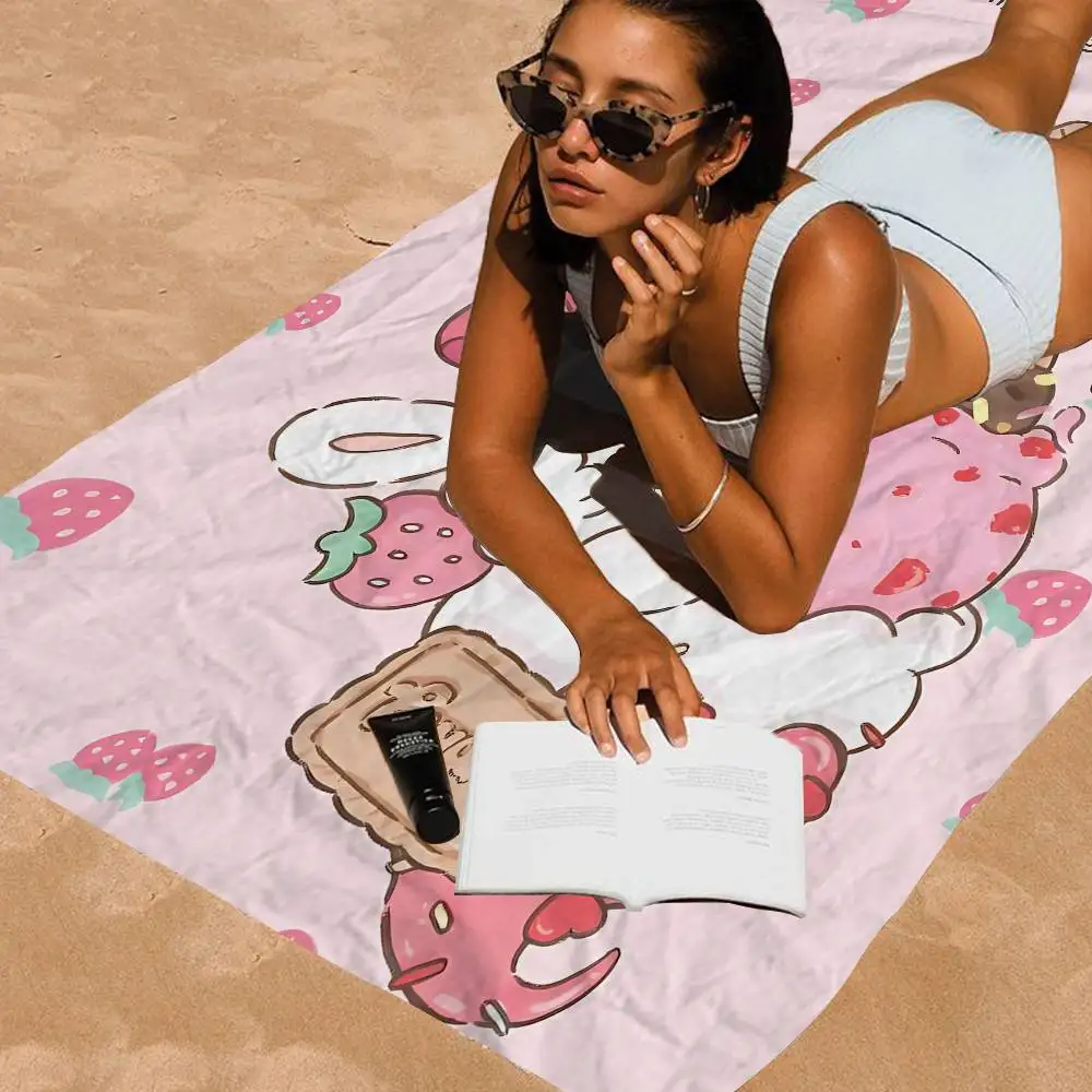 Cute M-Mikko I-Illustrations Big Microfiber Beach Towels Quick Dry Towel Sand Beach Towels Pool Towel for Travel Swim Pool Yoga