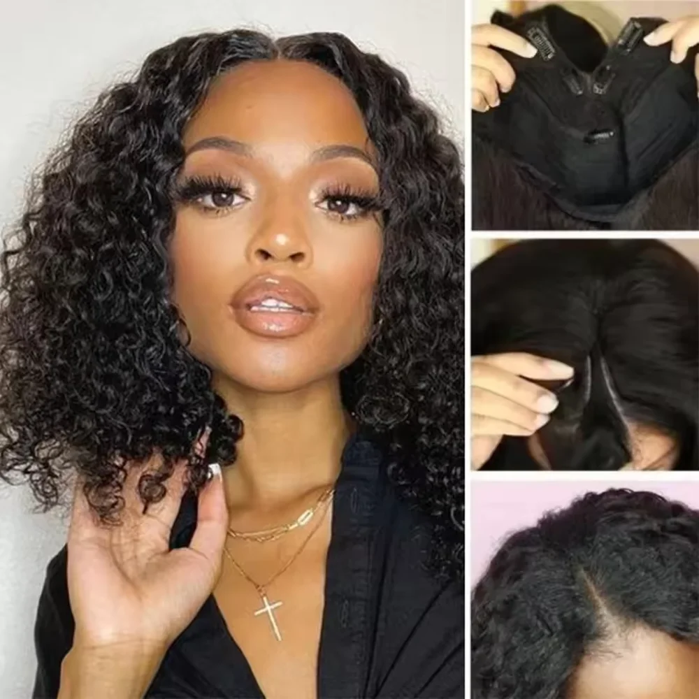 طويل مجعد الخامس جزء شعر مستعار شعر الإنسان البرازيلي عذراء 100% باروكة من شعر طبيعي 32 بوصة موجة عميقة مجعد الخامس شكل خصلات الشعر المستعار الإنسان للنساء