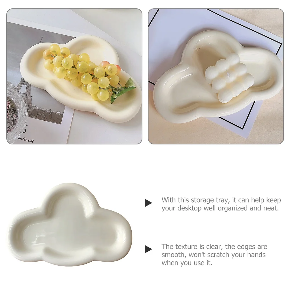 

Ceramic Tray Elegant Ring Holder Trinket Dish Desktop Organized Key Storage Plate Jewelry Tray Ceramic Ring Dish