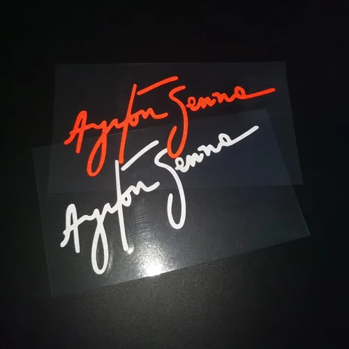 Imagen 2 del producto Ayrton Senna Driver Signature Stickers Campeonato de Fórmula Uno Decoración Corporal Calcomanía Reflectante Impermeable
