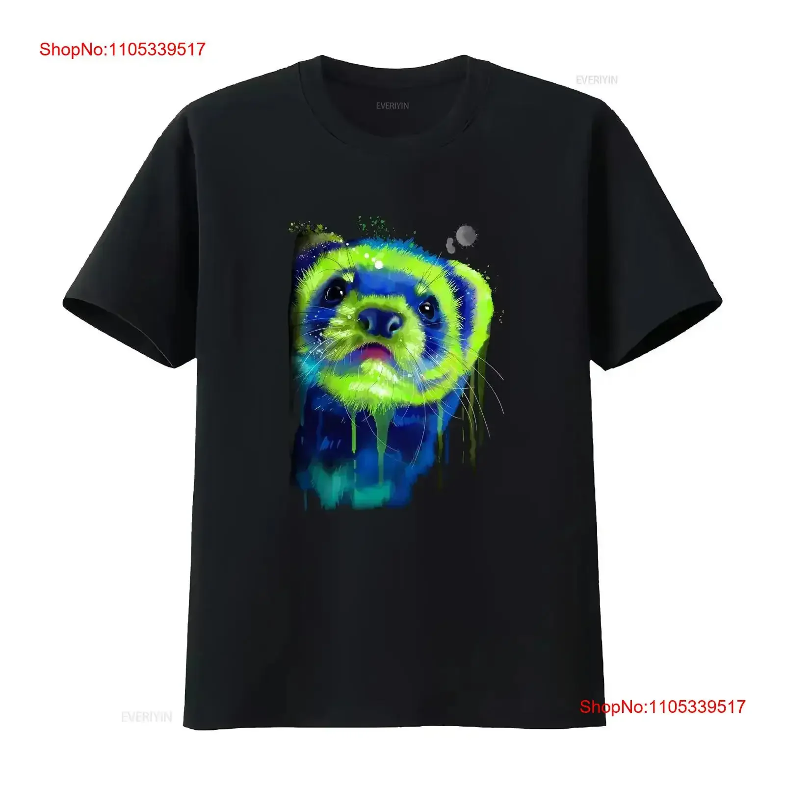 A Ferret Watercolour Mens T Shirt 100 Cotton vintage Washed Casual Soft Breathable Comfortable fashion homme  vintage Washed