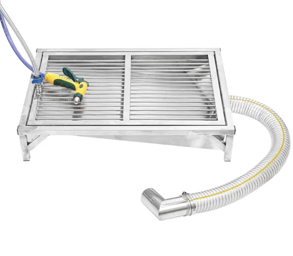 Auto Flush Stainless Dog Toilet Direct Sewer Connection Indoor Pet Potty Large Breed Training Pad Holder Anti-Odor Easy Clean