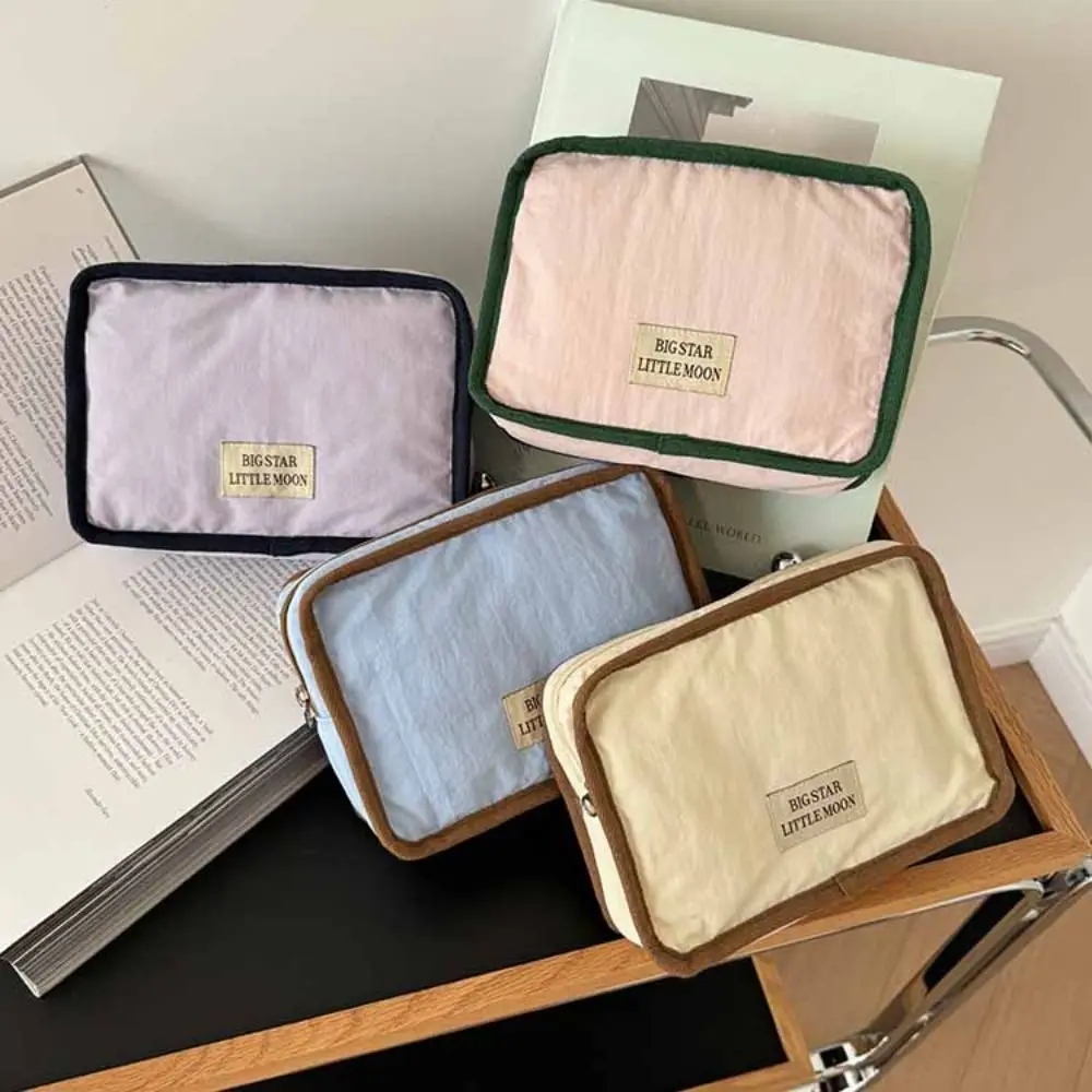 

Portable Contrast Color Cosmetic Bag Korean Style Wallet Solid Color Coin Purse Soft Zipper Pouch Sanitary Napkin Storage Bag