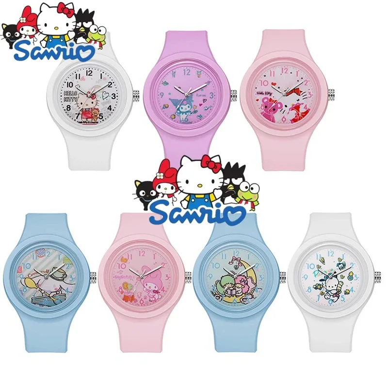 ساعات أطفال سانريو كورومي هالو كيتي بحزام سيليكون كوارتز كارتون ميلودي ساعة يد للفتيات والأطفال هدايا عيد الميلاد