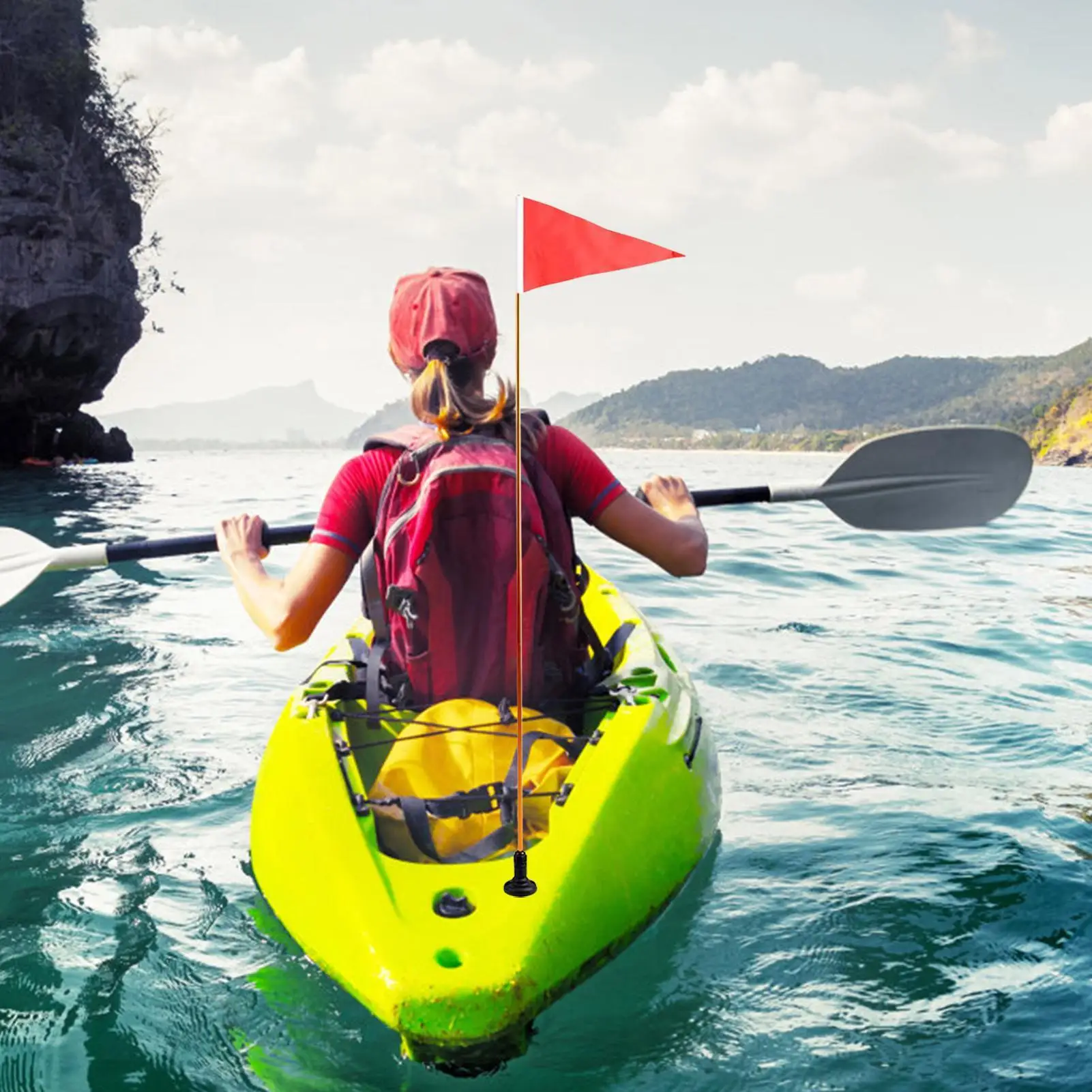 

Флаг безопасности для каяка, складной алюминиевый легкий набор флагштоков, комплект видимости для каяка, простая установка, аксессуары для каяка «сделай сам»