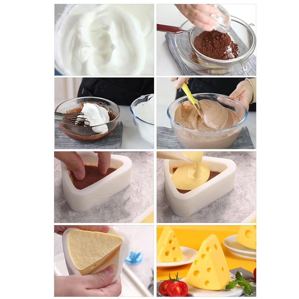 

1Pcs Cheese Mold Silicone Creative Baking Tool for Home Bakery Chocolate Fondant Cake Mould Size L Cheese Mold