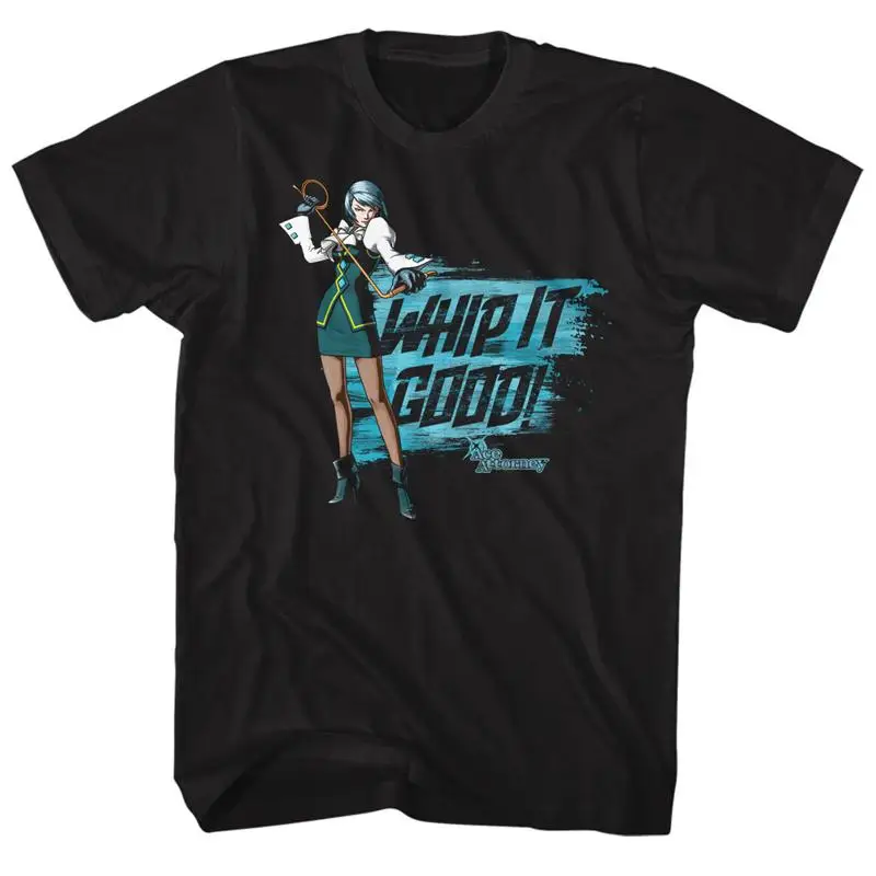 Ace Attorney Franziska Whip It Good Gaming Schwarzes großes T-Shirt für Erwachsene