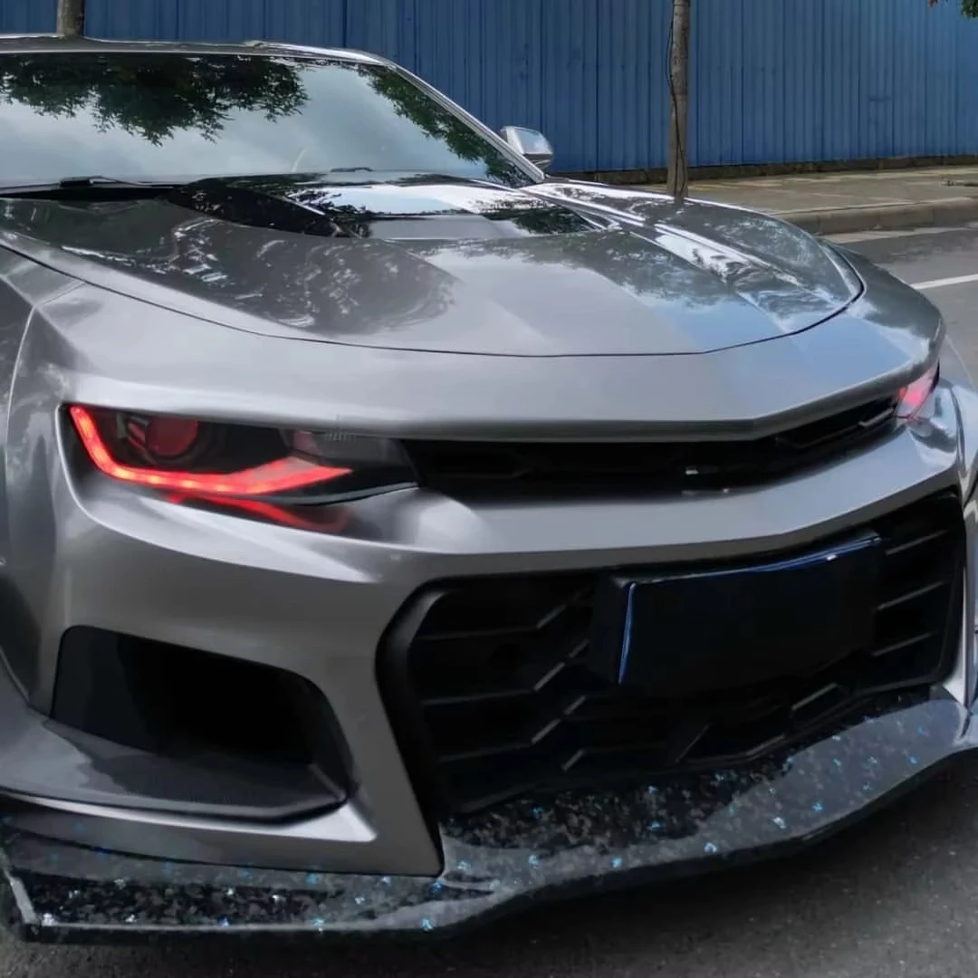 طقم المصد الأمامي من ألياف الكربون لملحقات طقم هيكل الشفة الأمامية Camaro ZL1