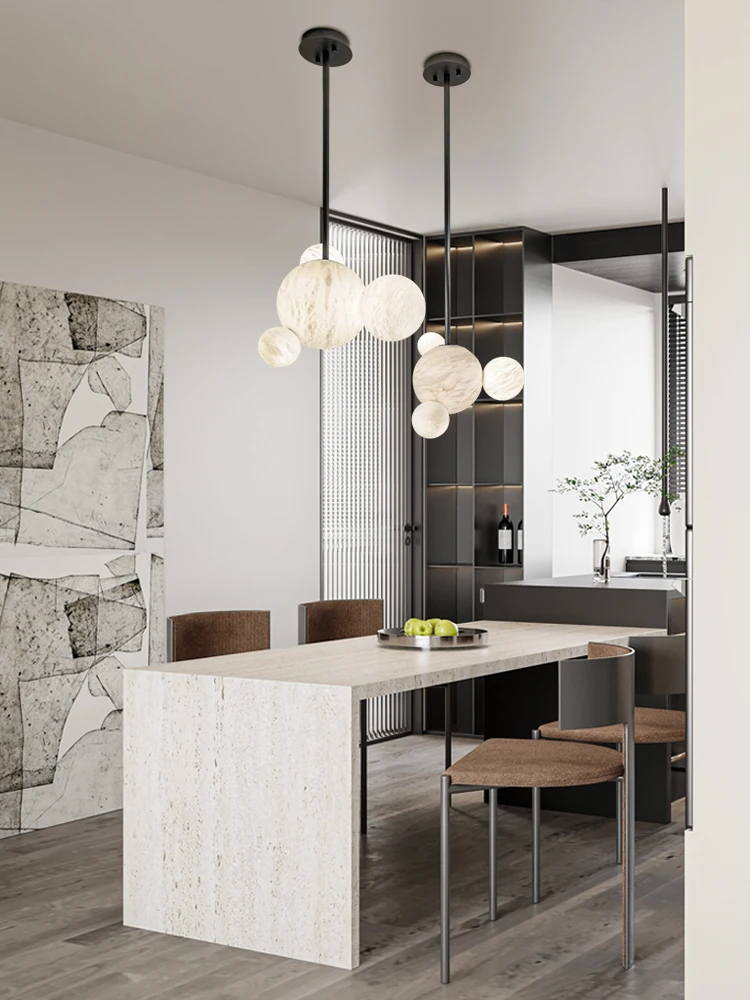 2026 Trendy Marble Bubble Series LED Dimmable Chandelier Alabaster Pendant Light Suspension Luminaire Lampen For Dinning Room