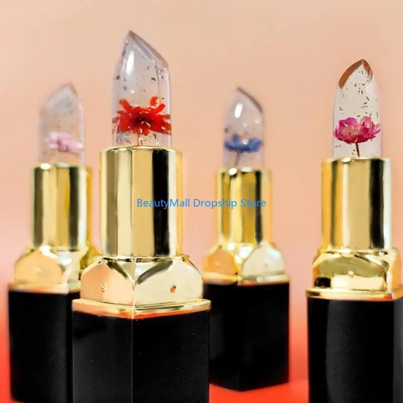 40JD 4pcs calmantes bálsamo labial para lipstick temperatura cor cor brilho labial natural para uso duradouro