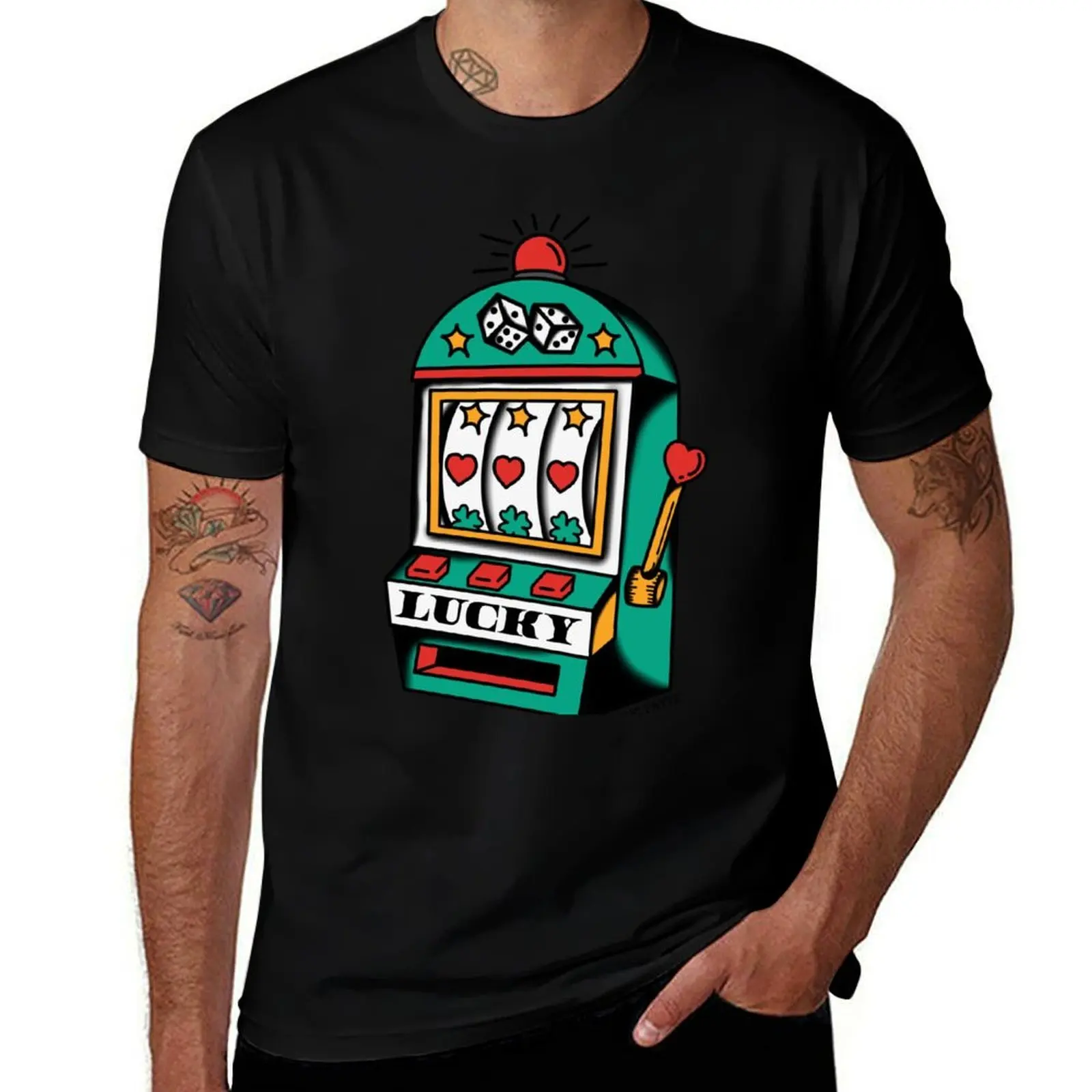 

Lucky machine T-Shirt fashion shirts quick-drying blue archive designer t shirt men