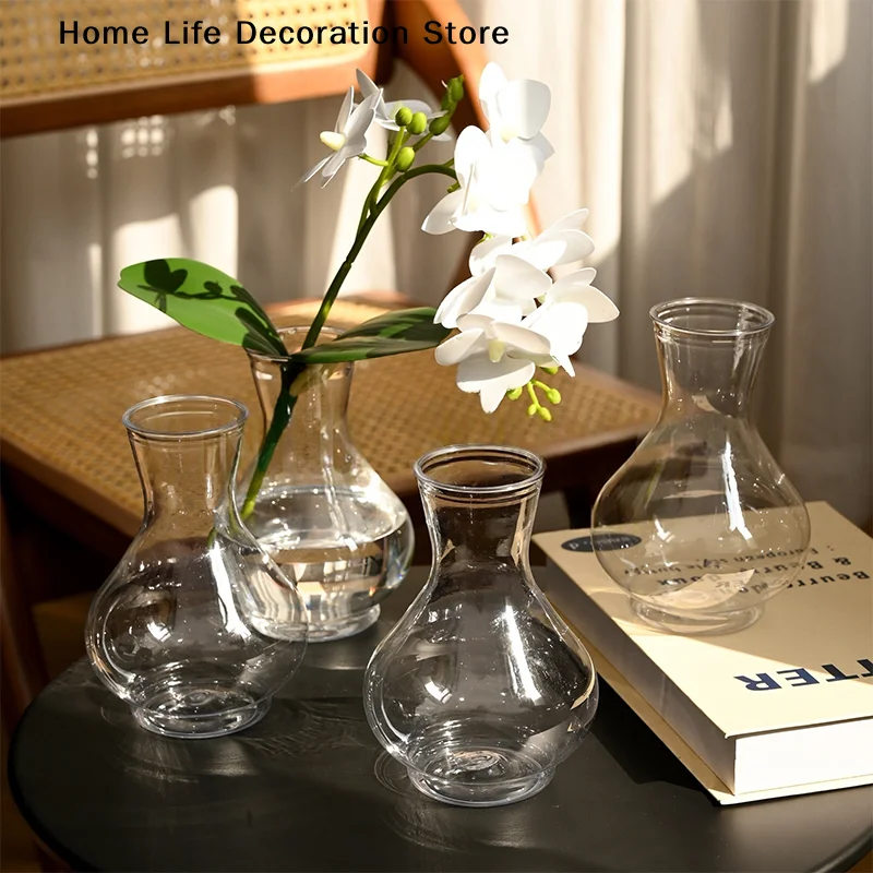 1 Stück gestreifte Kunststoffvasen, transparente Vasen, großflorige Vase für Hochzeitsbankette, Festivals, Partys und Tischdekoration zu Hause