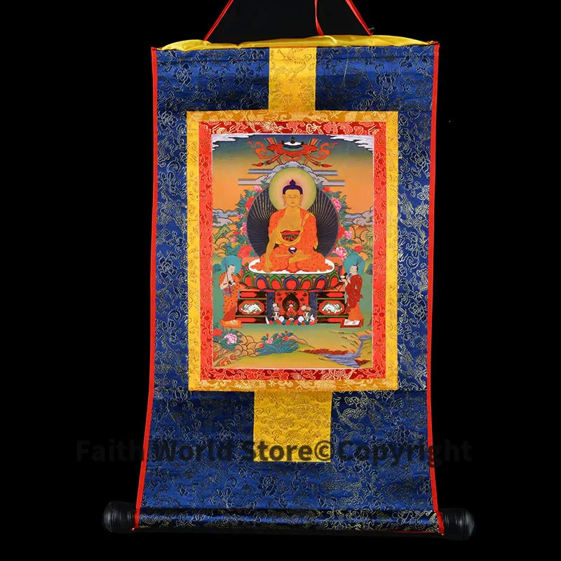 Special Offer -Wholesale Buddhist articles # 2025 Thang-ga Thangka # efficacious Protection Greco-Buddhist Sakyamuni Buddha art