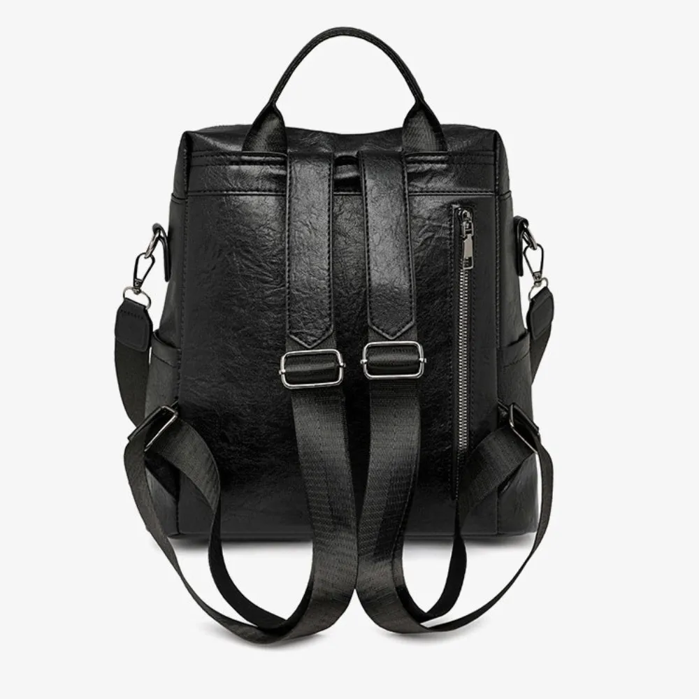 PU Peather Student Backpack Large Capacity Multifunctional Student School Bag Crossboby Soft Mommy Shoulder Bag Daily Outings
