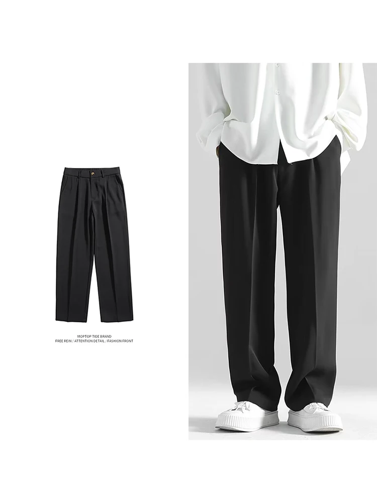 

Мужские повседневные брюки цвета ретро Dra Bla, свободные прямые длинные брюки, молодежные модные летние весенние подростковые брюки