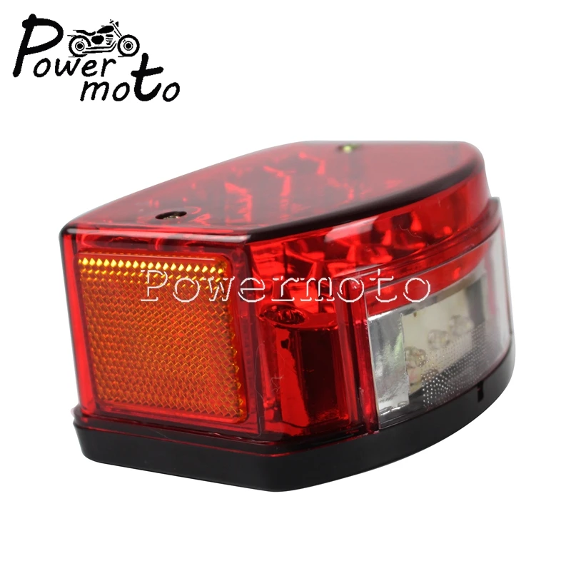 12V Red LED Motorcycle Rear License Plate Light Tail Brake Stop Lamp Reflector Indicators Lamps For Carpathians 50cc Minsk 125cc