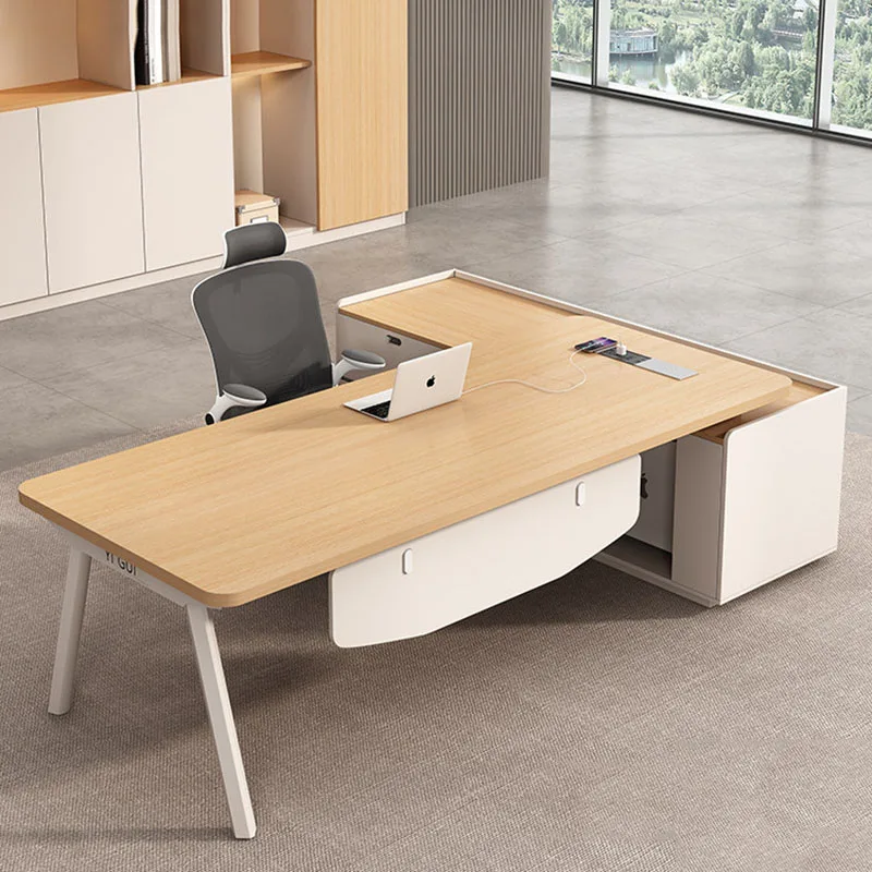 Luxury Wooden Office Desk Executive Study Modern Computer Gaming Office Desk Decoration Aesthetic Scrivania Salon Furniture