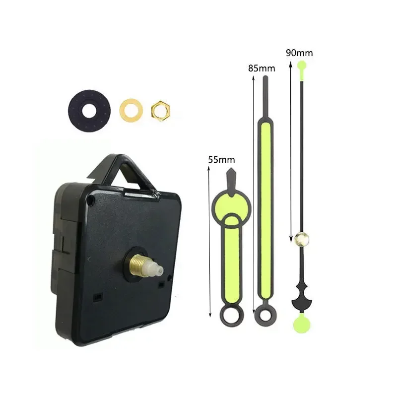 حركة ساعة حائط فلورسنت صامتة إكسسوارات ساعة ذاتية الصنع حركة ساعة مضيئة ساعات حائط كوارتز كور