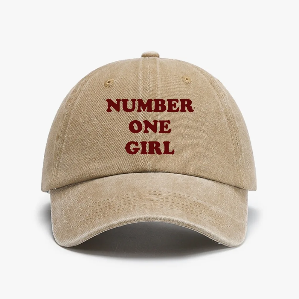 

ROSé Number One Girl hat Graphic Printing Hip Hop Vintage Washed Baseball Cap Ropa Mujer Punk Distressed hats