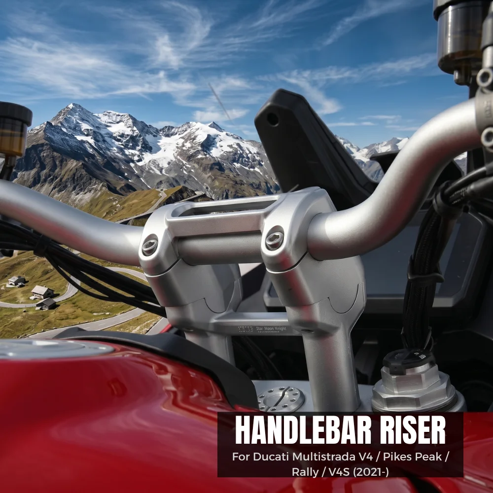 Motorcycle Handlebar Riser For Ducati Multistrada V4S Rally Pikes Peak 2021- MultistradaV4 Handle Bar Clamp Extend Mount Adapter