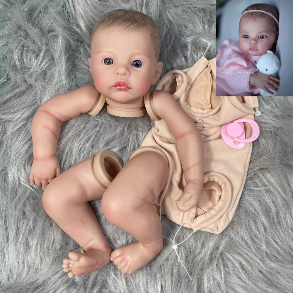 17inch Premie size Reborn Meadow Painted Doll Kit Parts With Cloth Body 3D Painted Skin Visible Veins Lifelike DIY Toy Parts