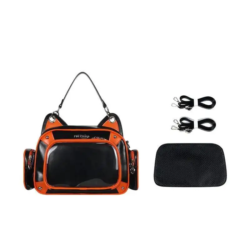 التباين اللون Kawaii القط الأذن Ita أكياس المرقعة الدنيم شفافة موضة حقيبة تحت الإبط المرأة الحلو Y2k حقائب كتف #3