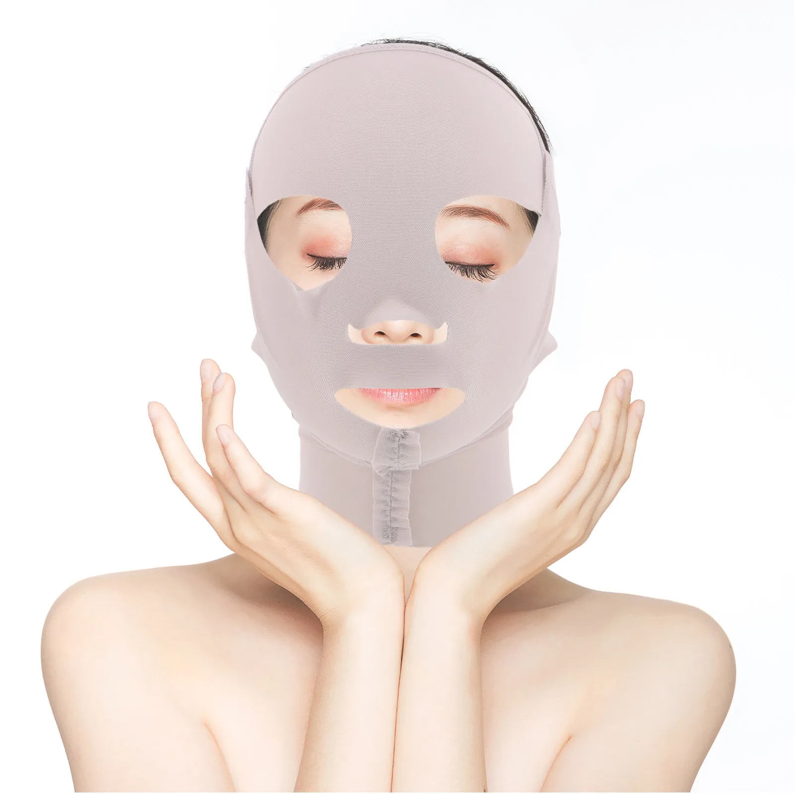 Reusable Double Chin Reducer Strap Breathable V Face Lifting Mask for Jawline Tightening Facial Contouring Sleeping Slimming