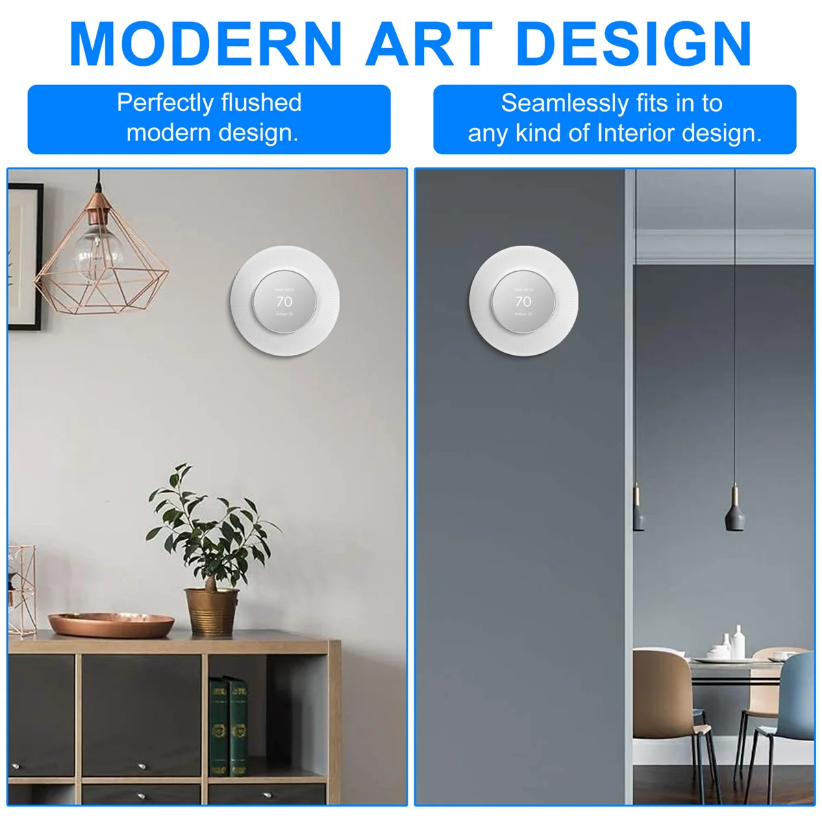 Caliente para 2020 Nest termostato Nest soporte de termostato cubierta de revestimiento cubierta de revestimiento de silicona placa trasera del termostato (blanco)