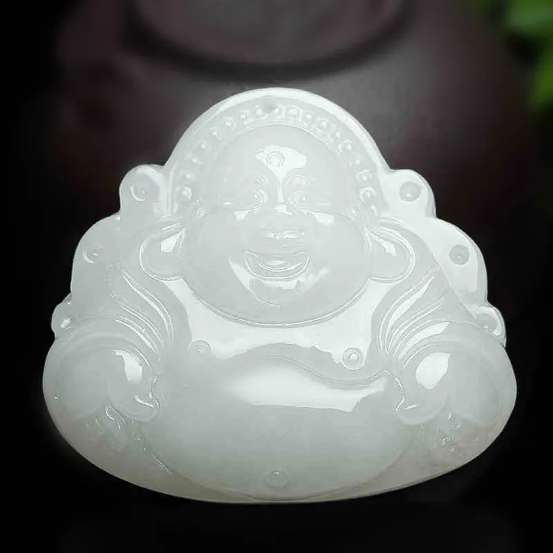 Women'S Maitreya , Hotan White Jade Laughing Buddha Pendant