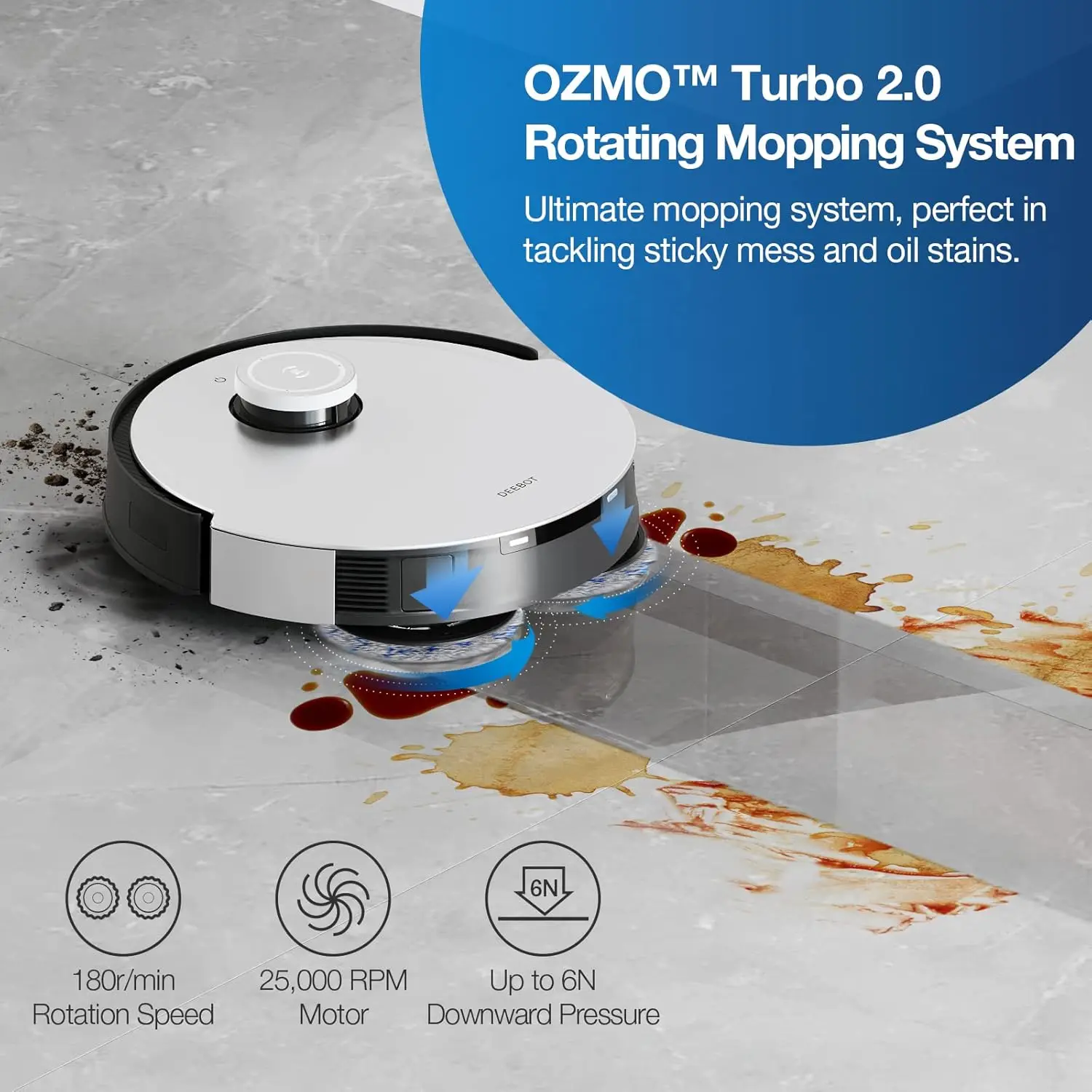 DEEBOT X1 Turbo Robot Vacuum and Mop Combo with Auto-Cleaning Station, 5000Pa, Robot Vacuum Cleaner with Upgraded Laser