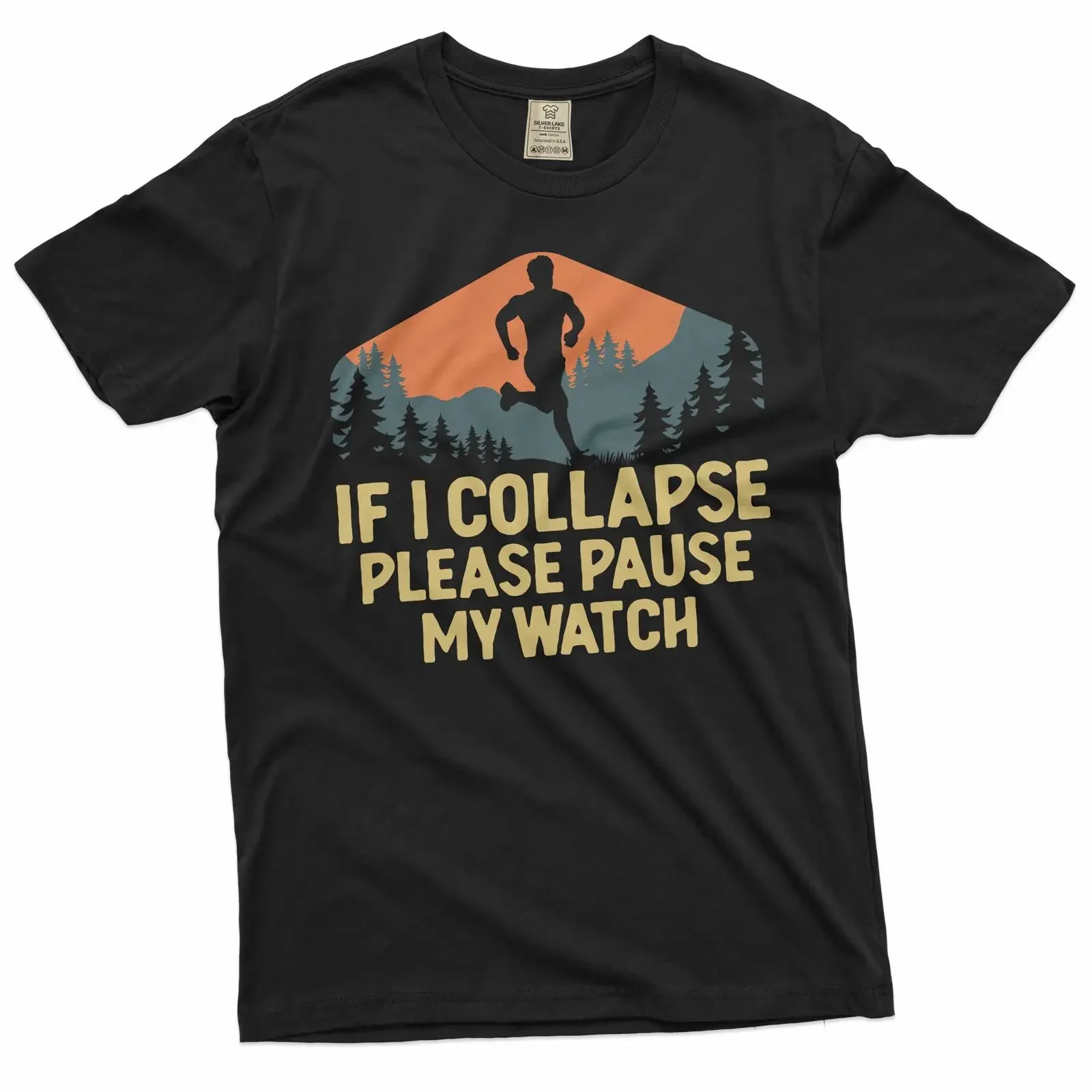 If I Collapse Please Pause My Watch Funny Runner T Shirt Marathon Trail Running for Runners Birthday Lover s vintage Washed