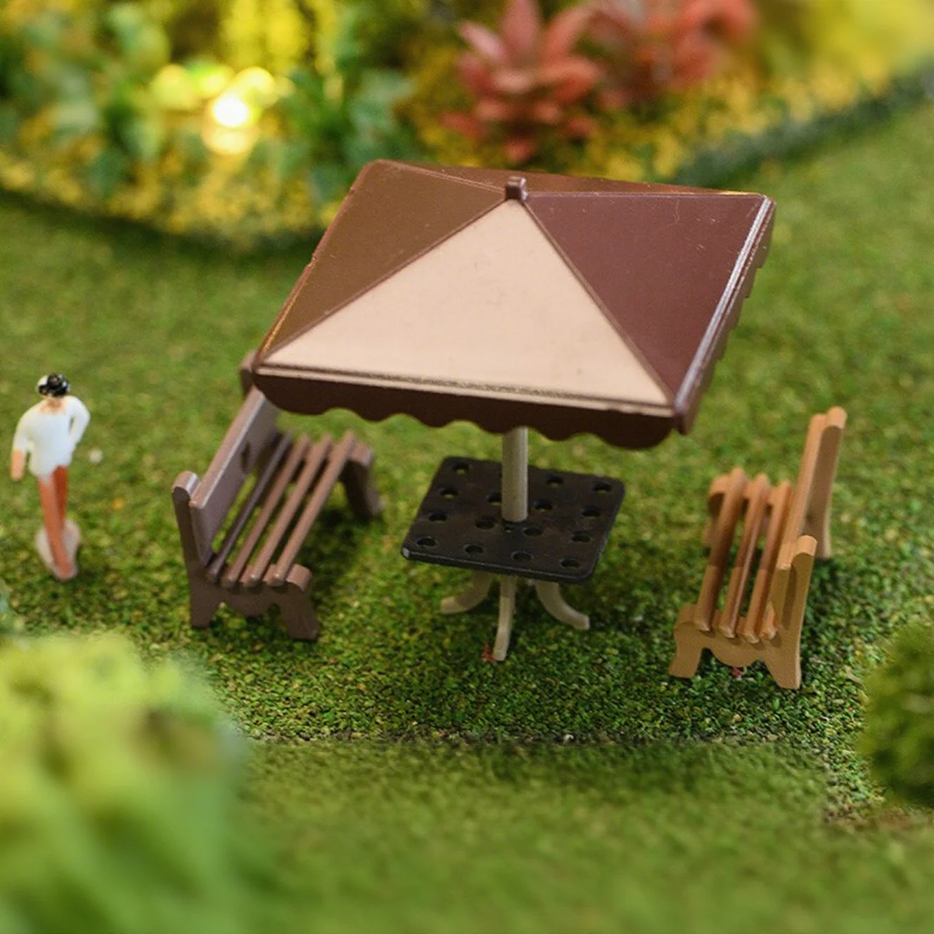 Miniatuur Tuin Paraplu 1:50-1:200 Schaal voor Modelspoor Landschap Diorama Poppenhuis Decoratie Accessoires
