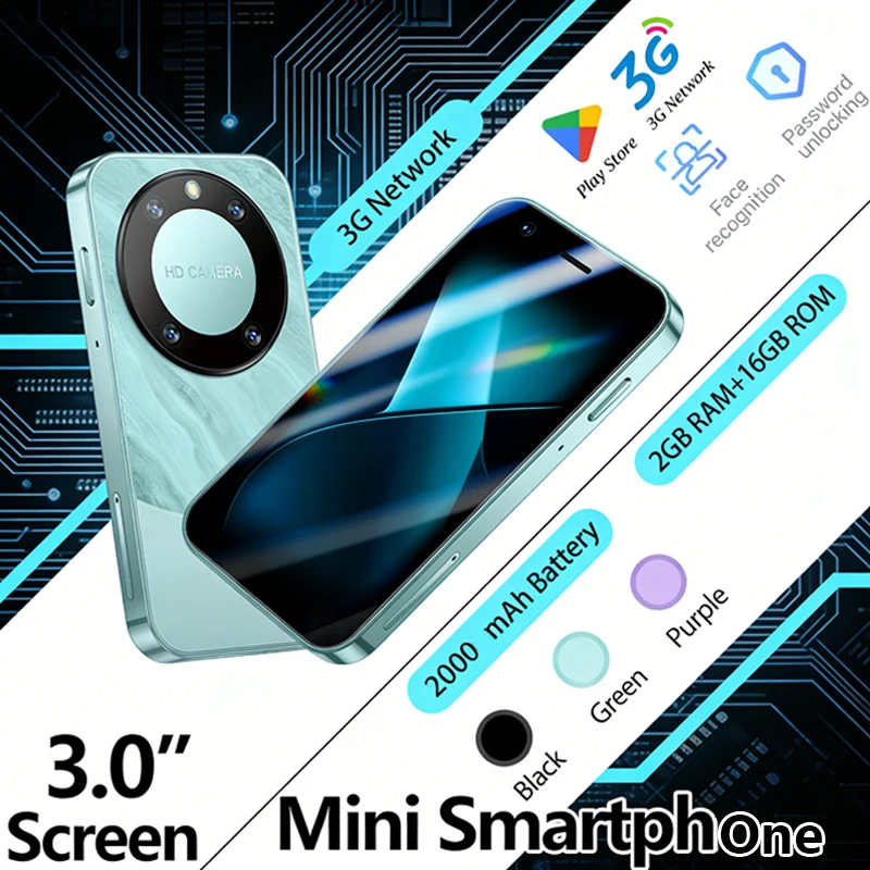 ONEMYTH F8 Pro Max Android Smartphone, 3.0-inch Small Screen, Dual SIM Dual Standby, Play Store, 2000mAh Battery, Compact Phone