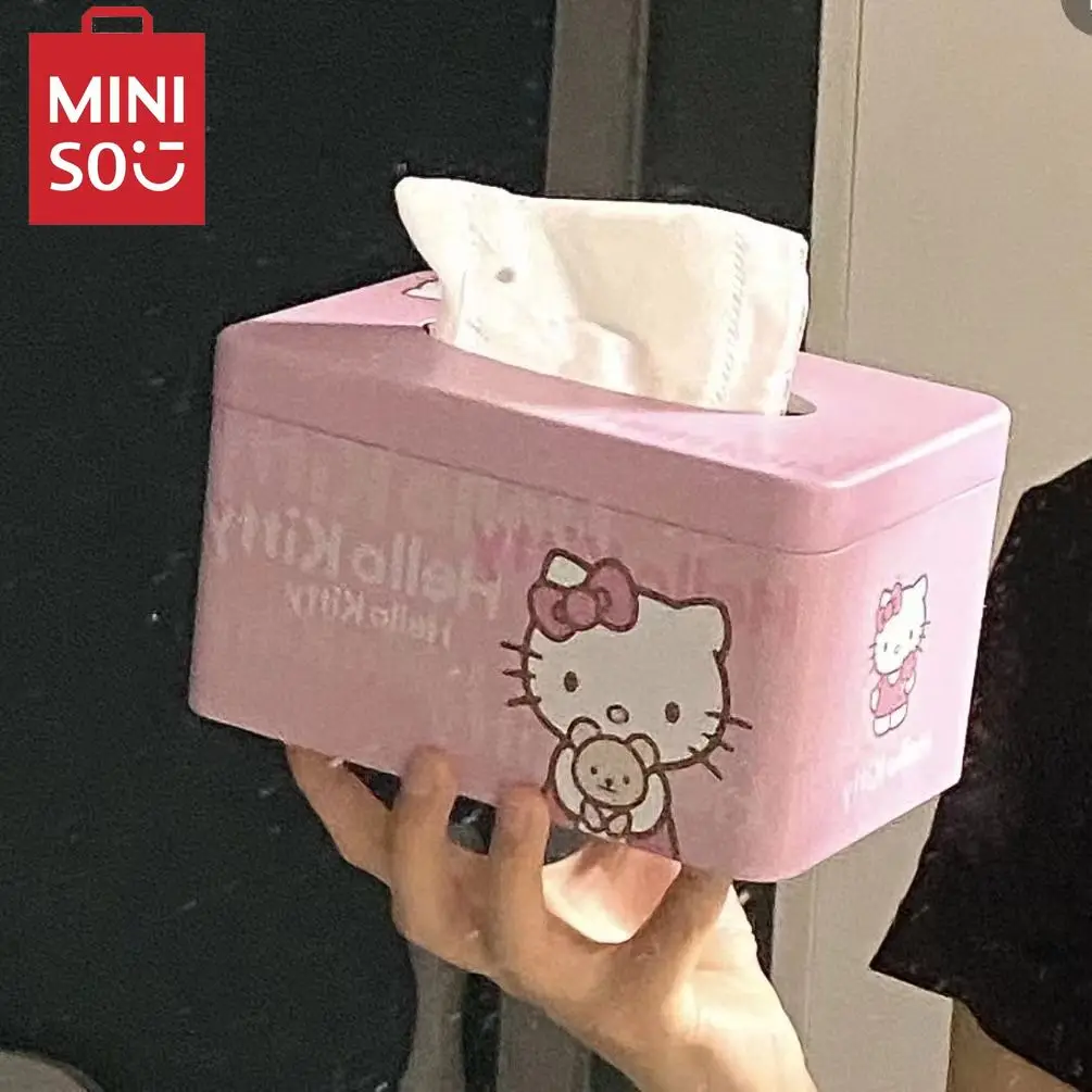 

MINISO Cute Kitty cat tissue box living room bathroom ins style girls desktop bedroom cute drawer box