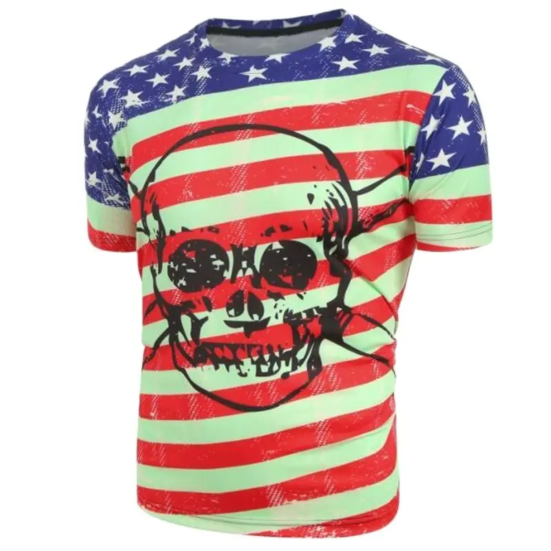 

American Flag Graffiti 3D Printed New Summer Men's And Women's Casual Street Hip-Hop Retro Round Neck Short Sleeve T-Shirt Tops