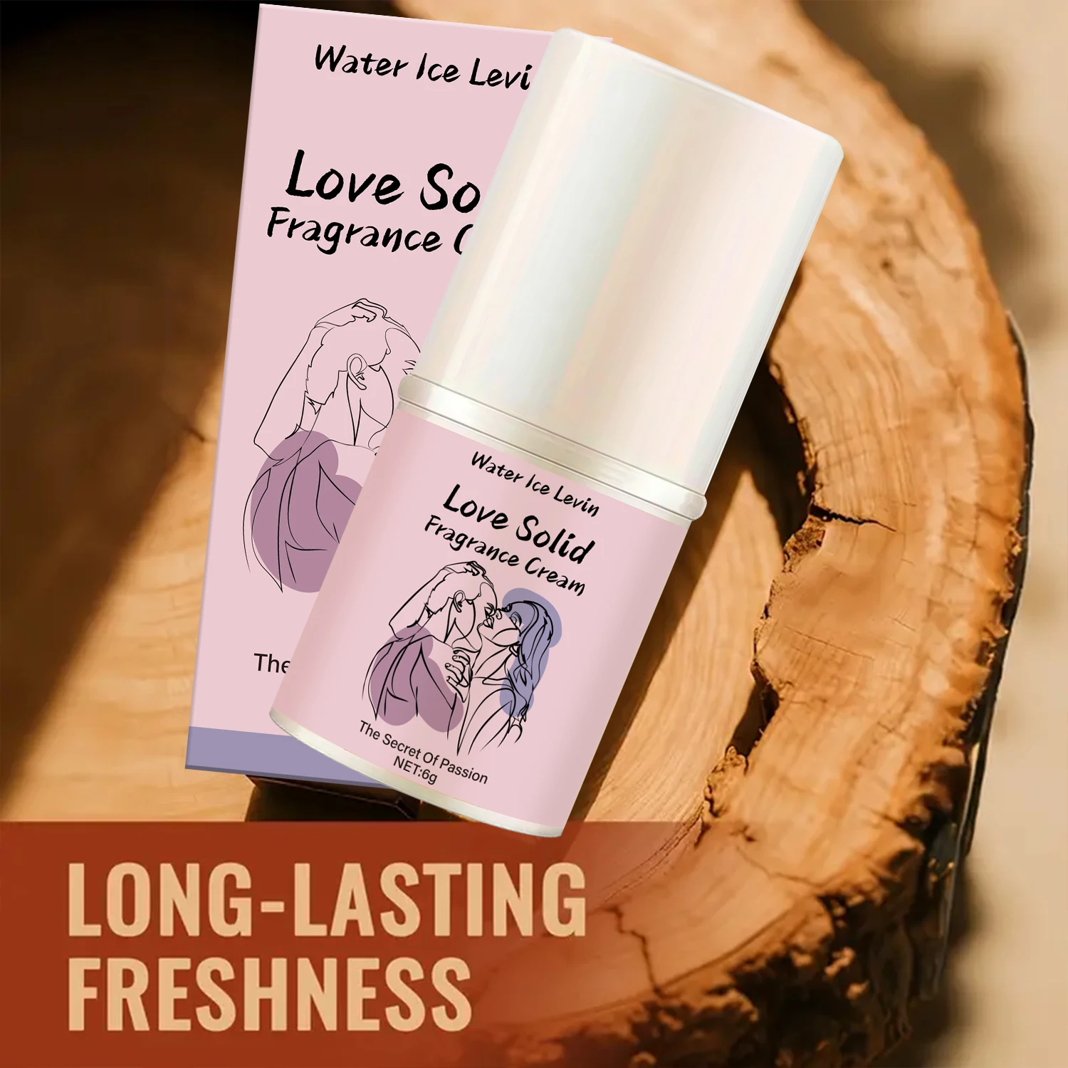 Crema aromática sólida Love. El secreto de la pasión. Aroma de larga duración. Aplicación compacta portátil. 6 g de peso neto.