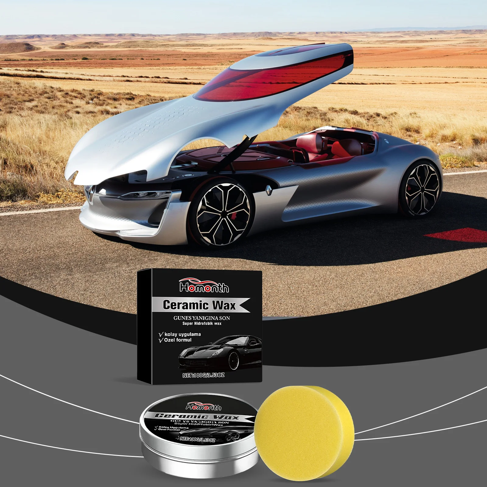 Car Care Wax - Paint Brightening Anti-Fouling Anti-Oxidation Easy Wipe Polishing Maintenance Paint Scratch Repair, High-Gloss Finish, Weather Shield for Most Cars, Trucks & SUVs