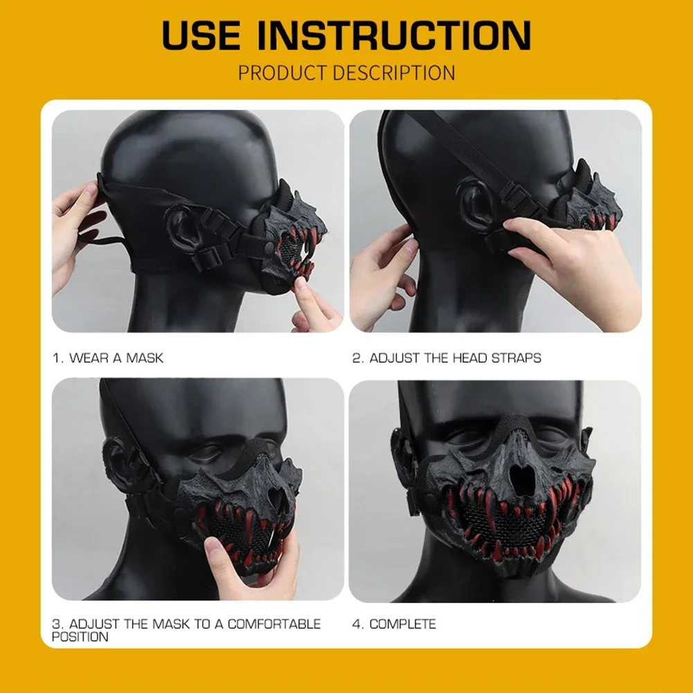 Máscara táctica calavera media cara para Airsoft y Paintball - imagen 4