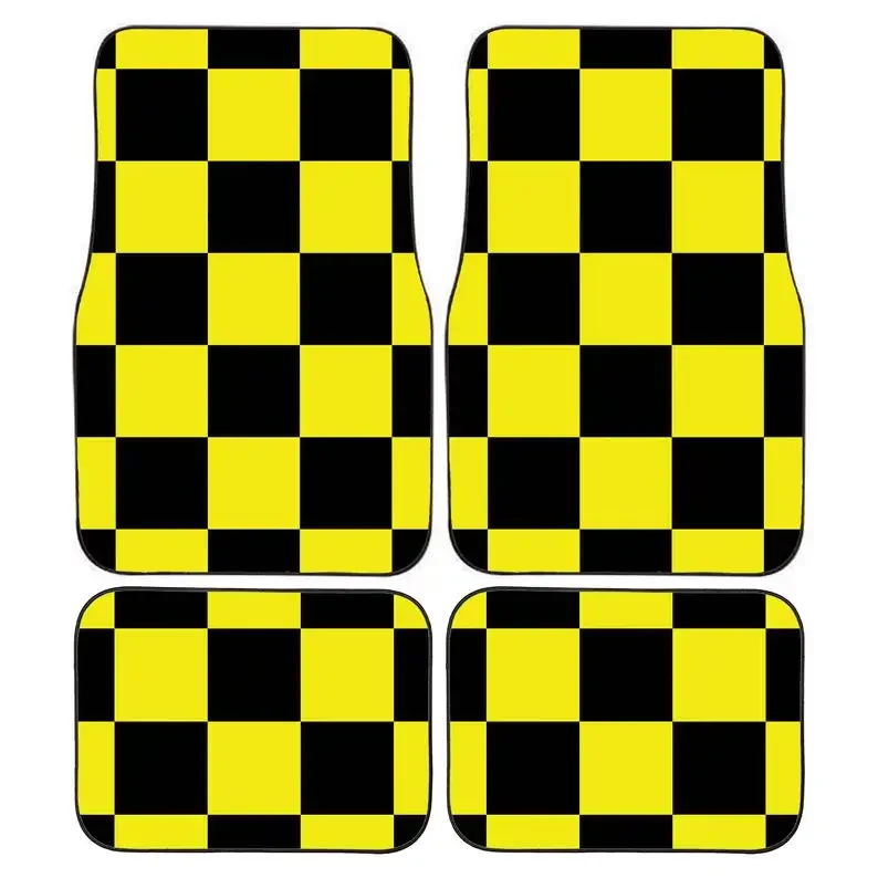 

Персонализированные желтые и черные гоночные коврики с флагом на заказ, отличный рождественский подарок для Него или нее