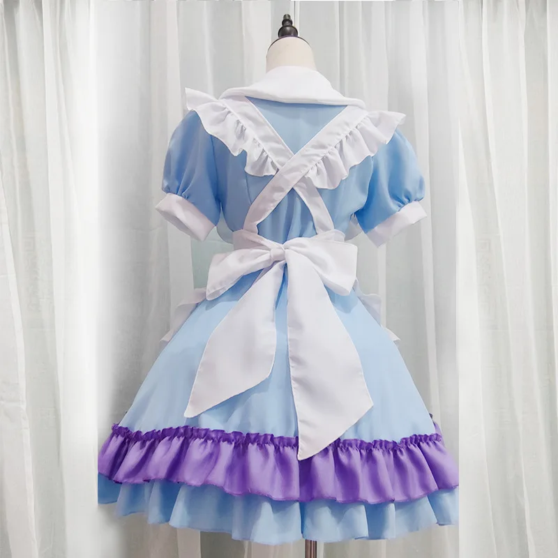 Japanese soft girl maid cospaly costume soft girl bow lolita dress Alice sweet fresh cute style cosplay dress