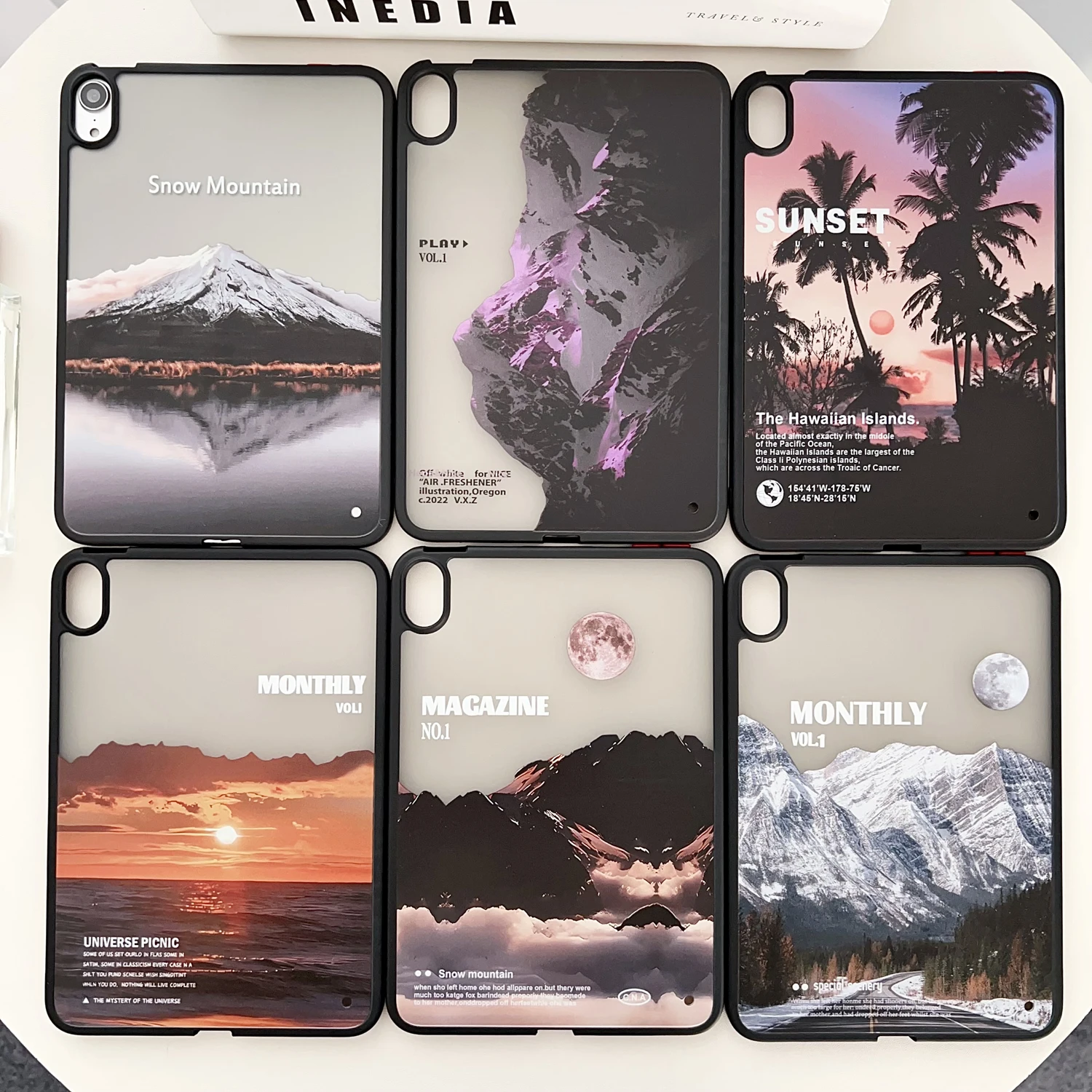 

For iPad Case Air 5 4 3 Pro 10.9 11 inch MINI 6 7 8 9 10th Generation Case scenery Pattern Matte Skin-feel Hard Cover