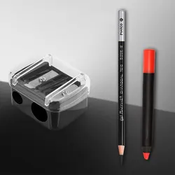1PC Transparent Eyebrow Pencil, Double Hole Pencil Sharpener, Cosmetic Pen, Razor, School Supplies